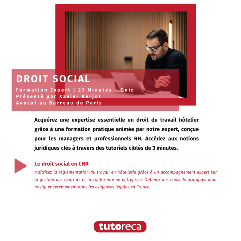 Formation experte en droit social par Tutoreca - 23 minutes de tutoriels avec Xavier Berjot