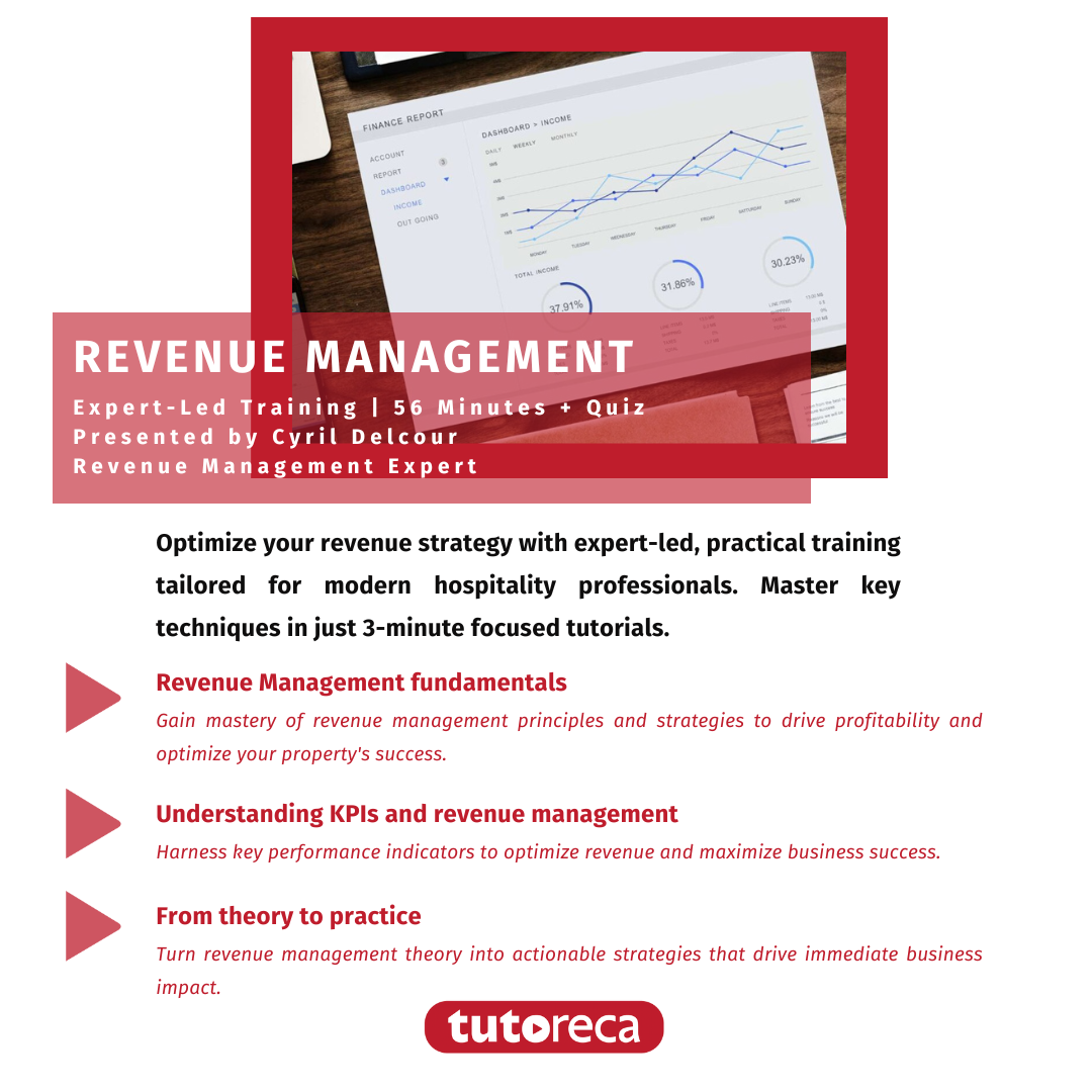 Formation experte en revenue management par Tutoreca - 56 minutes de tutoriels avec Cyril Delcour